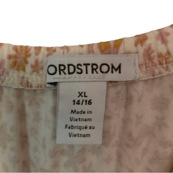 Nordstrom Girls Floral Ruffle Strap Jumpsuit XL 14/16 Brown Cream NWT - Picture 4 of 5